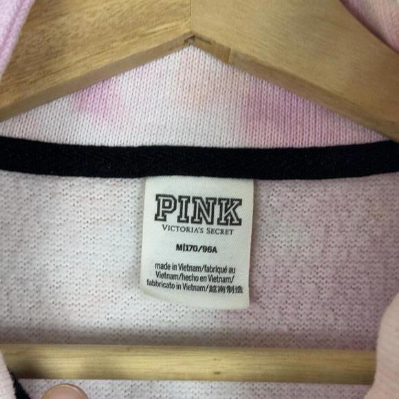 PINK Victoria's Secret Women Sweatshirt Half-Zip Tie-Dye Pockets Pink Size M - Picture 5 of 8